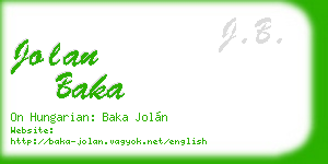 jolan baka business card